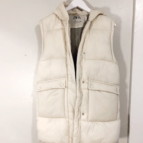 ZARA Extra Long Puffer Vest sz 13 14 fits like 2/4 - Picture 3 of 8